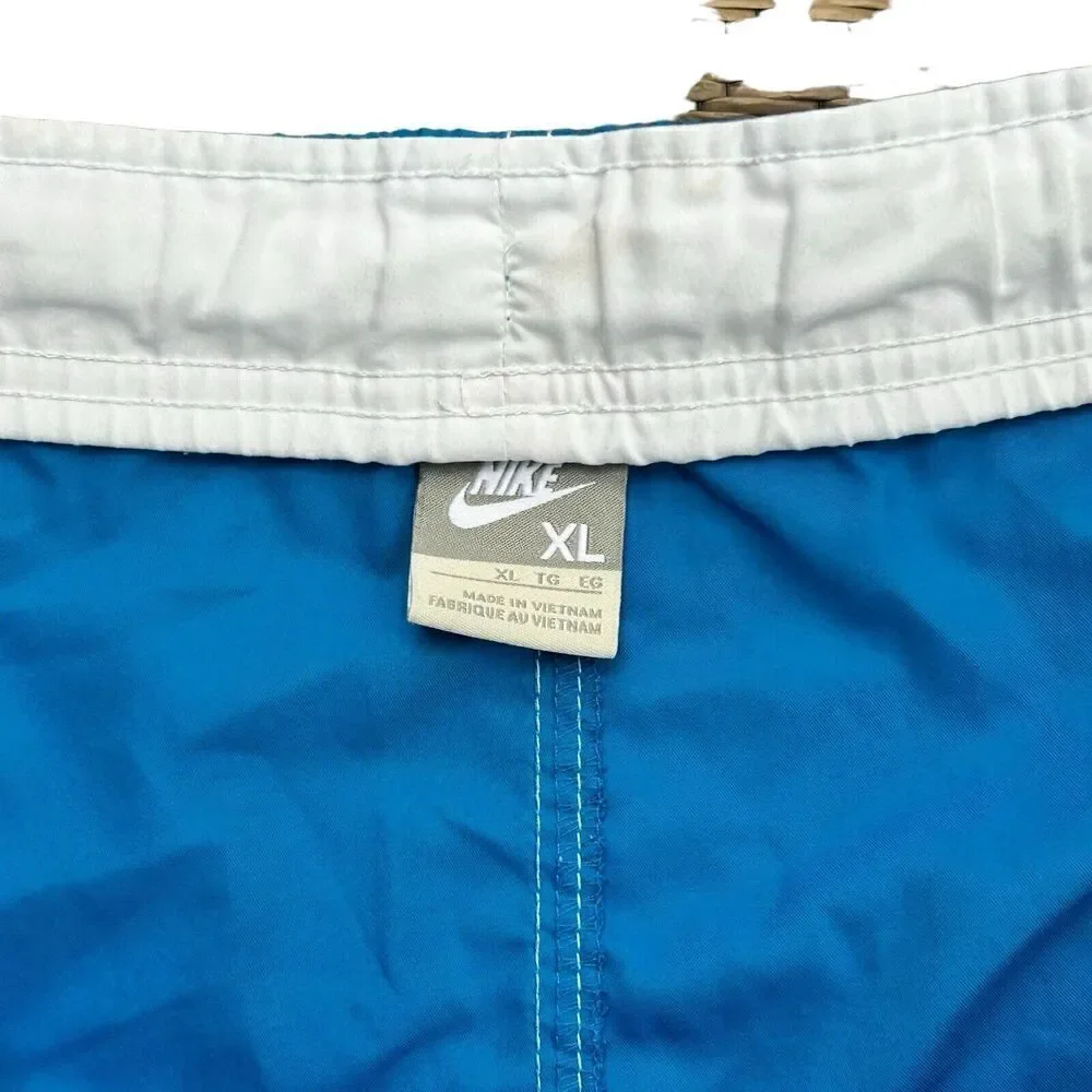 Vintage Nike Cargo Board Shorts Swim Trunks Surfing Size‎ xl Blue White